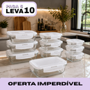 Kit 10 Potes Herméticos Antibacteriano de Vidro Temperado com Tampa de Alta Vedação