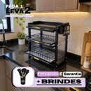 Escorredor de Pratos Inteligente de 3 Níveis em, Aço Inox + BRINDE Kit Utensílios de Cozinha