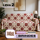 [LEVE 2 PAGUE 1] Capa de Sofá Vicenza em Algodão com Saias Laterais + 2 Almofadas Inclusas