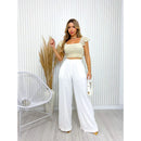 Calça GG Feminina Pantalona Wide Leg Duna com Botão Tendência 2026