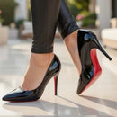 Scarpin Feminino Bico Fino Salto Alto 10cm Stiletto Verniz Confortável Clássico Elegante Social Chic