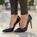 Scarpin Feminino Bico Fino Salto Alto 10cm Stiletto Verniz Confortável Clássico Elegante Social Chic